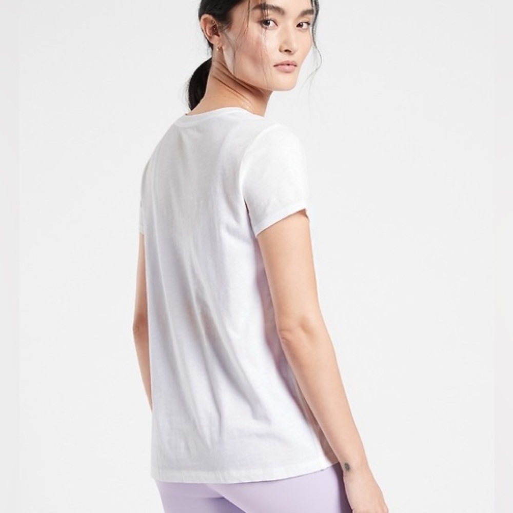 Athleta Organic Cotton Daily Relaxed Tee White XXS NWT